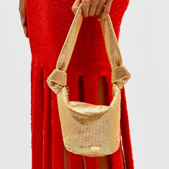 🌺🎉HP🎉🌺 NWT Cult Gaia Gia Bag Brushed Brass - Picture 8 of 16